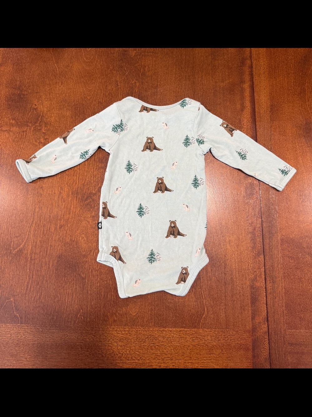 Kyte BABY Trail Long-Sleeve Baby Bodysuit with Bear and Squirrel Print - Picture 3 of 4